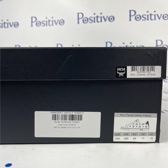 MCM Terrain Derby Visetos White Leather Low Top Sneakers US 11 EU 44 - Picture 8 of 8